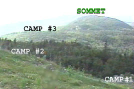 La montagne avec ses camps de base