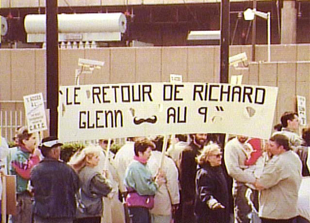 Manif. devant VIDEOTRON en 1994.